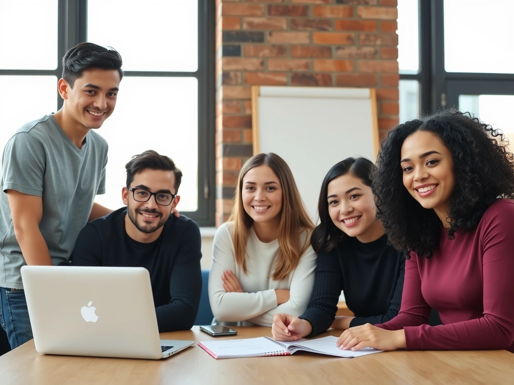 Imagine cu o echipă la început de drum, plină de entuziasm și viziune.